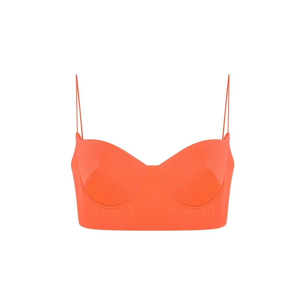 Alex Perry Hart Satin Bustier Sleeveless Top - AU 6